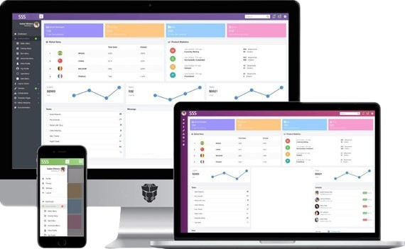 Smart Students System dashboard on multiple devices
