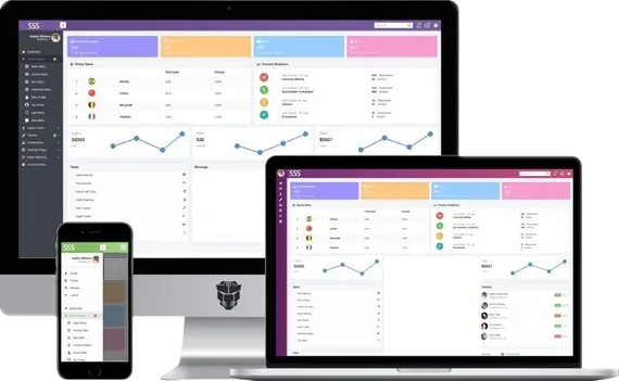 Smart Students System dashboard on multiple devices
